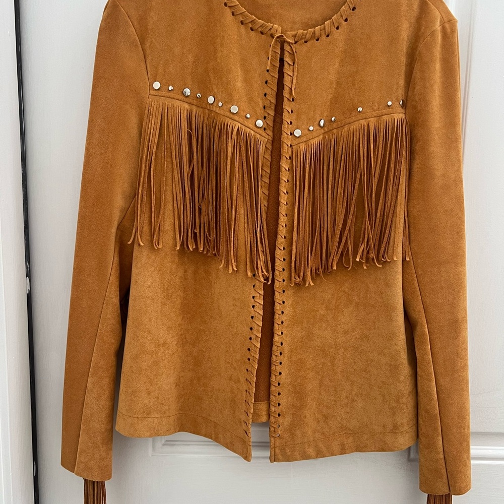 Fringed Tan Suede Jacket